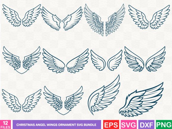 Christmas Angel Wings Ornament SVG for Creative Graphics