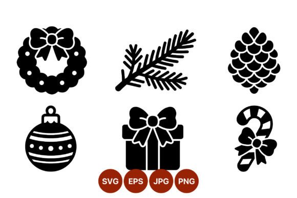 Christmas Black and White Icon Set: A Versatile Graphics Choice