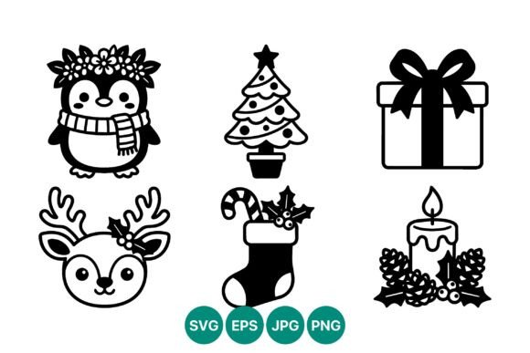 Christmas Black White Clip Art: A Versatile Graphics Collection