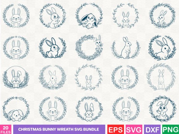 Christmas Bunny Wreath SVG Bundle: A Versatile Graphics Set