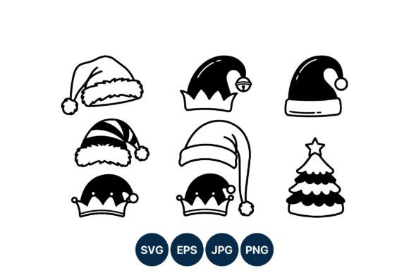 Christmas Hats and Tree Vector: A Must-Have for Holiday Graphics