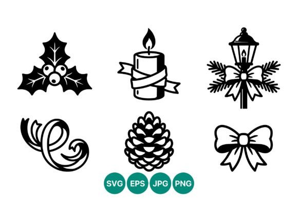 Christmas Holiday Decorations Vector: Perfect for Handmade Graphics