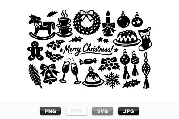 Christmas Holiday SVG Clipart Set: Perfect for Creative Graphics