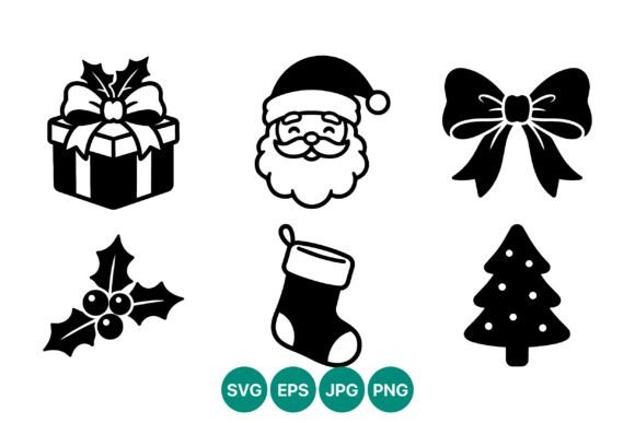 Christmas Icon Set Black and White: A Versatile Graphics Tool