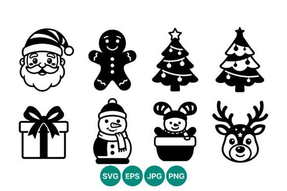 Christmas Icons Vector Set: Perfect for Creative Graphics and Illustrations
