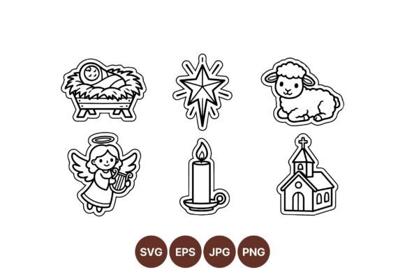Christmas Nativity SVG Icons: Perfect for Seasonal Graphics