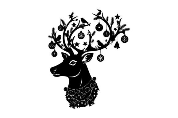 Christmas Reindeer Silhouette: A Versatile Graphic for Festive Branding