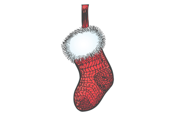 Christmas Sock Hanging: A Festive Illustration for Graphics