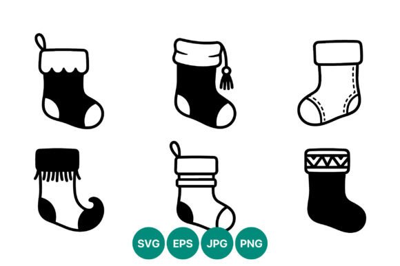 Christmas Stocking Black White Vector: A Versatile Graphics Collection