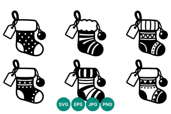 Christmas Stockings Line Art Set: A Must-Have for Holiday Graphics