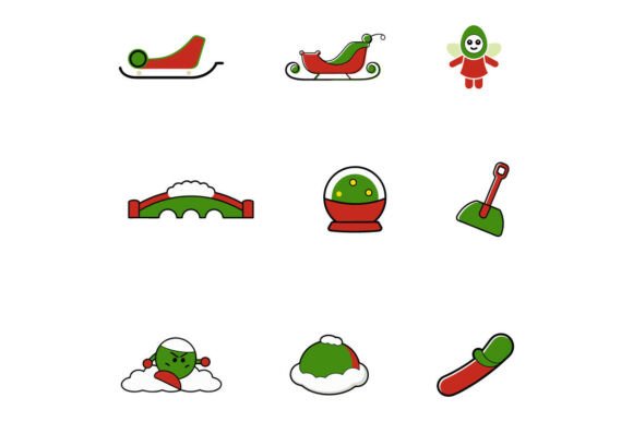 Christmas Vector Icon Set for Festive Embroidery