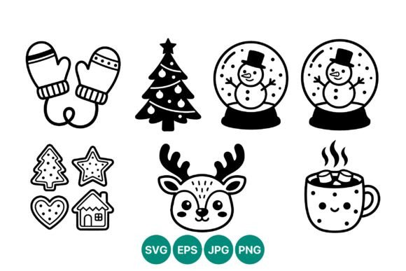 Christmas Winter Icons: A Charming Graphics Set for Publishers
