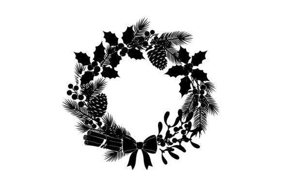 Christmas Wreath Silhouette: A Versatile Embroidery Design