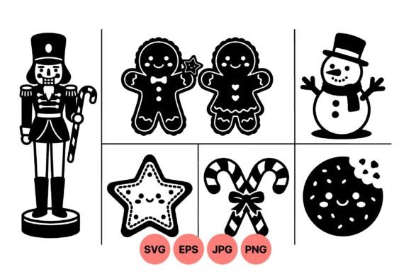 Classic Christmas Cookie Clipart: A Festive Graphic Asset