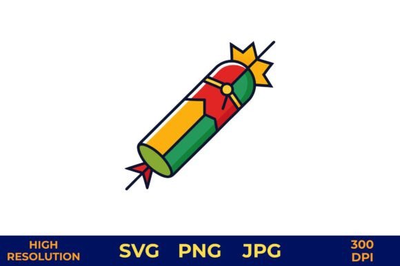 Festive Christmas Cracker Illustration for Graphics