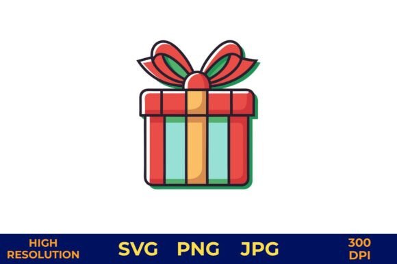 Festive Christmas Gift Box: A Versatile Graphics Illustration