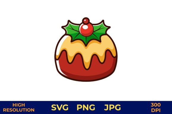 Festive Christmas Pudding Illustration: A Perfect Graphics Addition