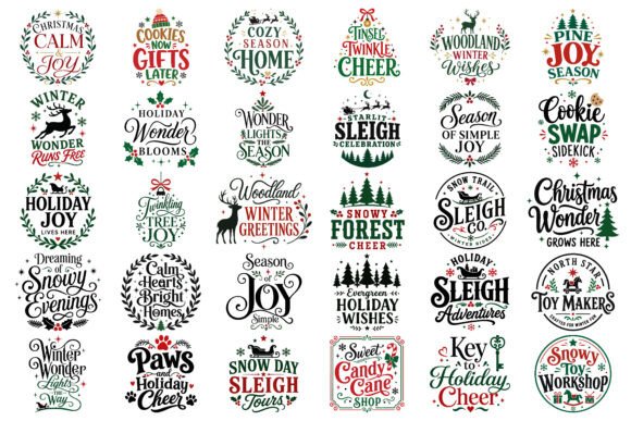 Funny Christmas Typography Quote Bundle: Graphics for Festive Content