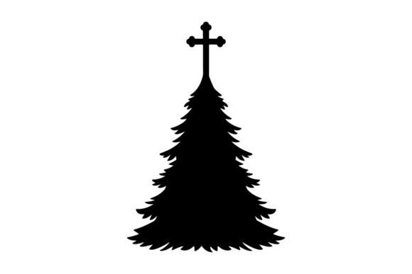 Minimalist Black Christmas Tree: A Versatile Graphics Asset