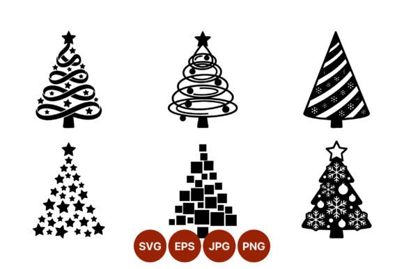 Review: Black and White Christmas Tree Icons for Graphics