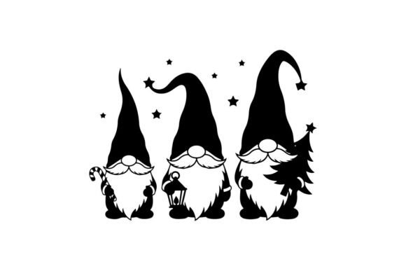 Three Gnomes Silhouette: A Versatile Graphic for Festive Designs