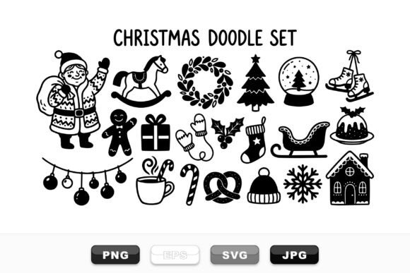 Whimsical Christmas Doodle Set: A Festive Delight